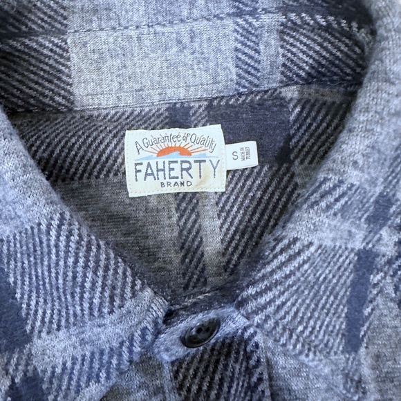Faherty - Legend Sweater Shirt - Grey Seas Plaid (small) - Picture 4 of 5